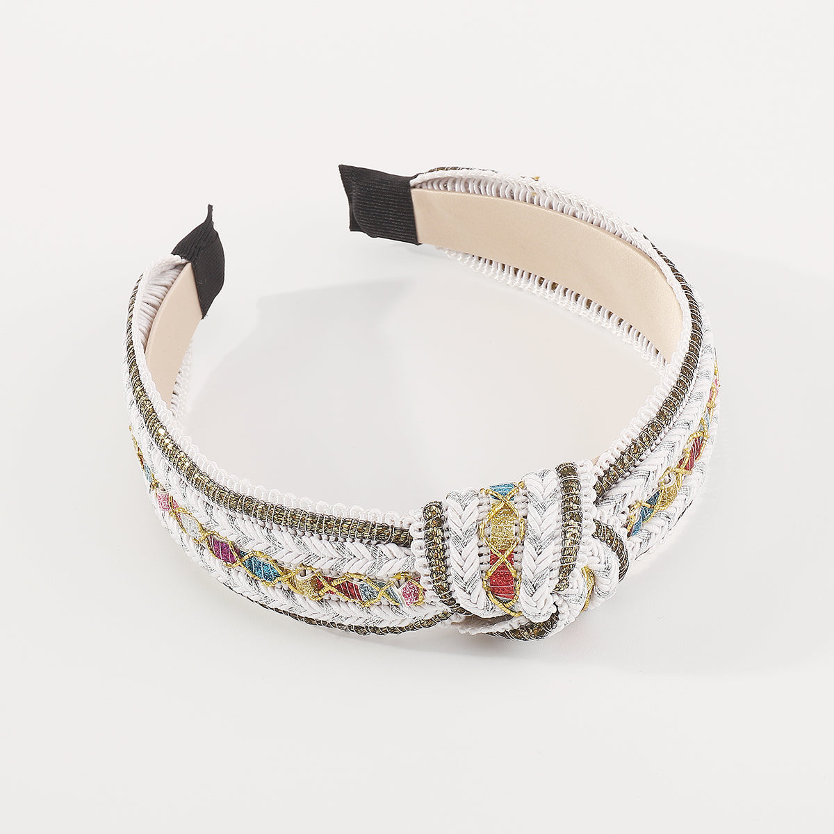 F5863 Bohemia Sequins Raffia Topknot Headband