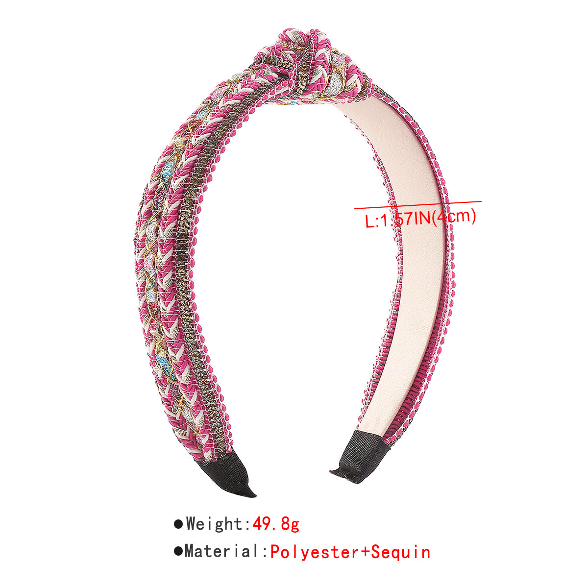 F5863 Bohemia Sequins Raffia Topknot Headband