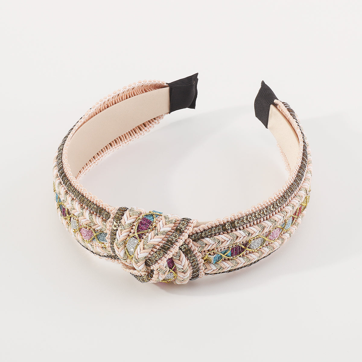 F5863 Bohemia Sequins Raffia Topknot Headband