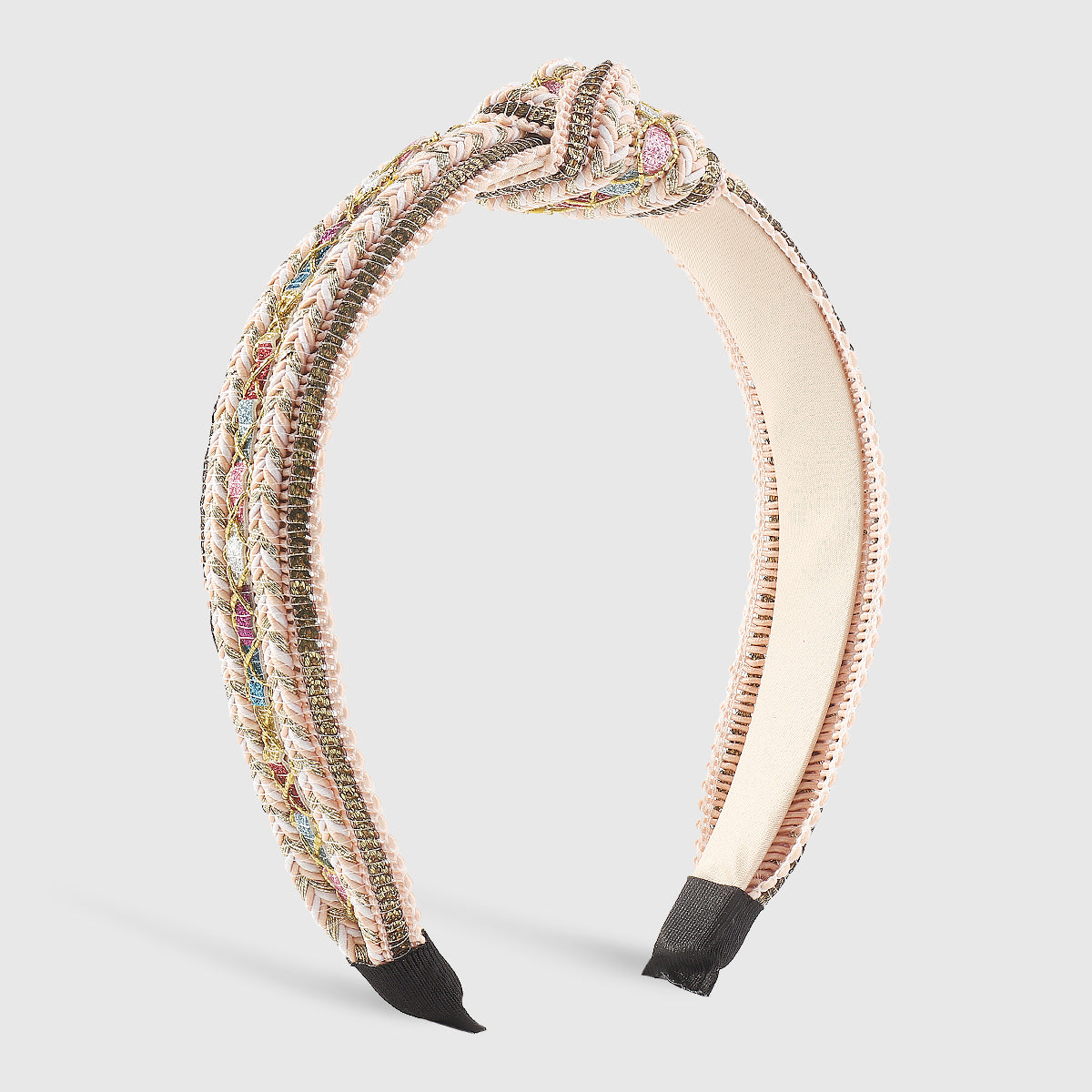 F5863 Bohemia Sequins Raffia Topknot Headband