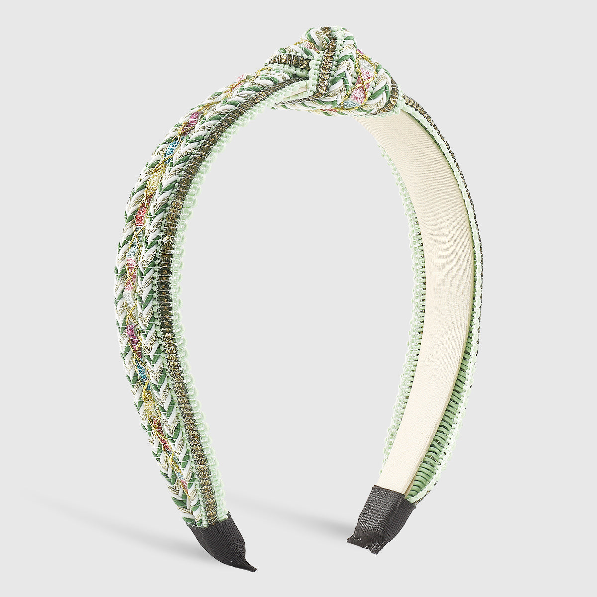 F5863 Bohemia Sequins Raffia Topknot Headband