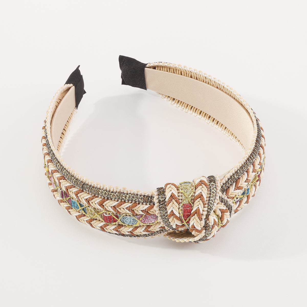 F5863 Bohemia Sequins Raffia Topknot Headband