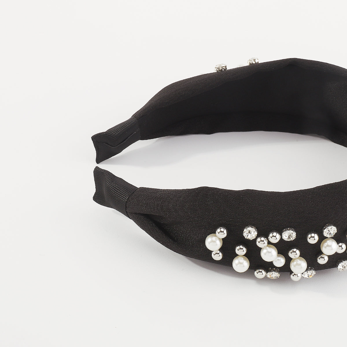 F5876 NEW Color Pearl Rhinestones Wide Topknot Headband