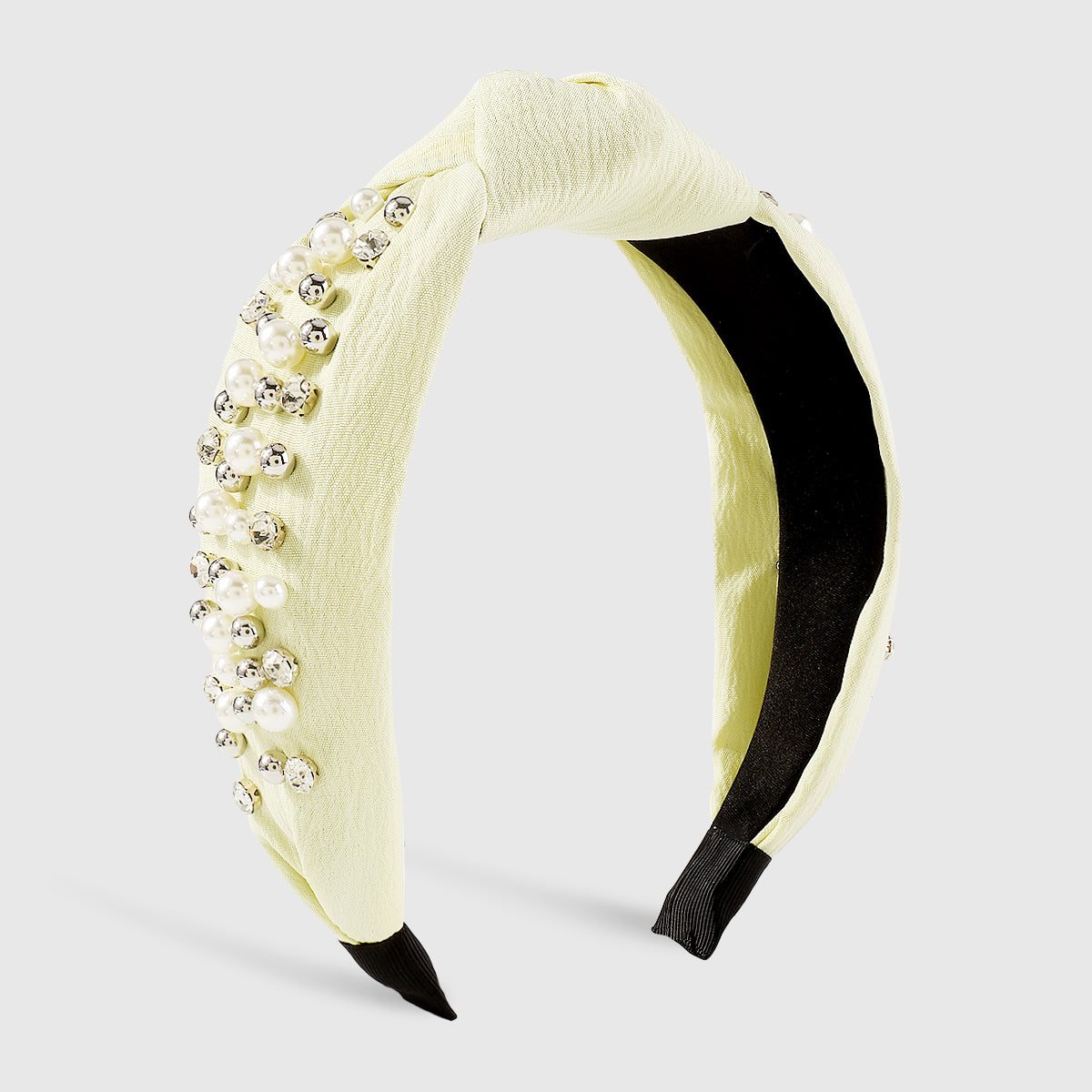 F5876 NEW Color Pearl Rhinestones Wide Topknot Headband