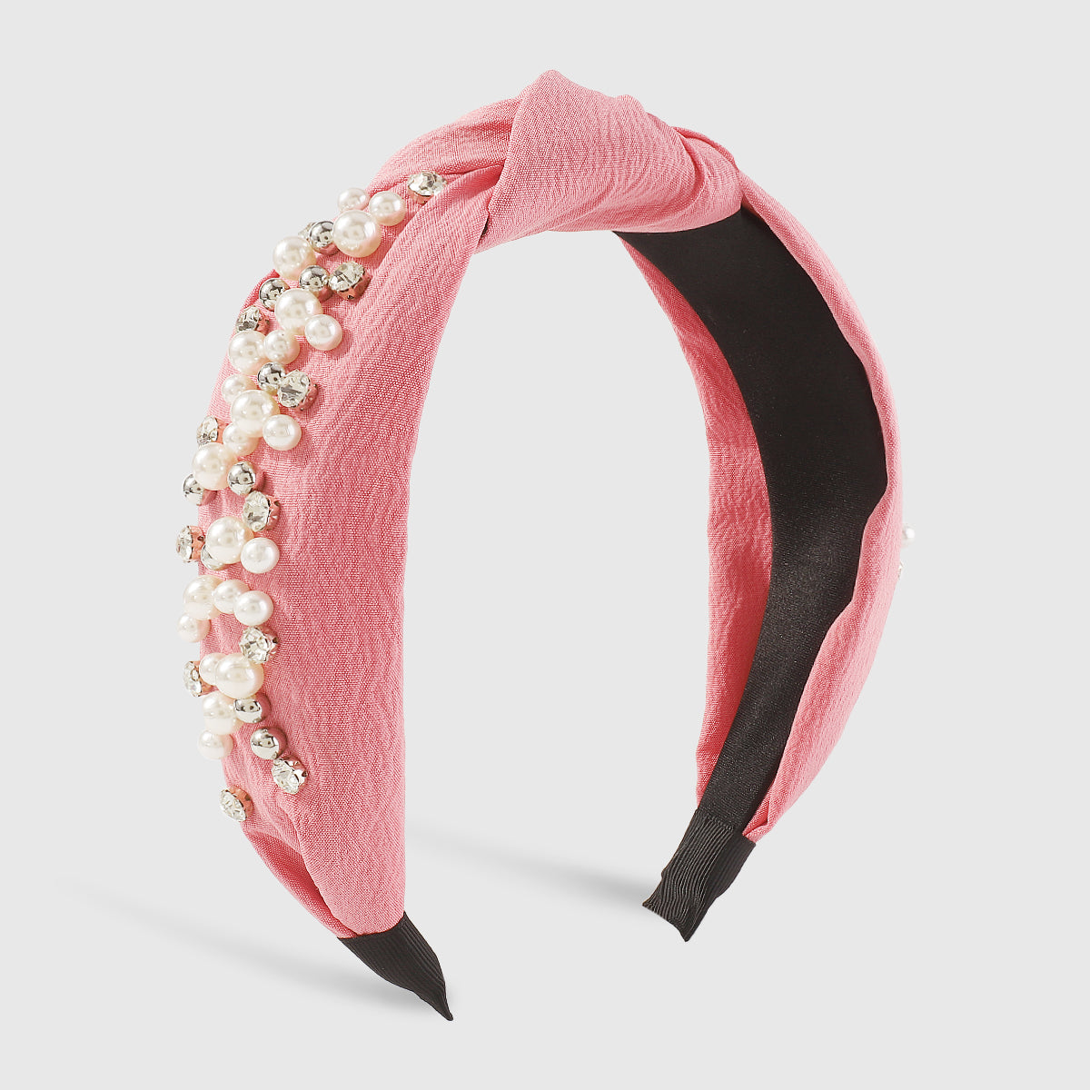 F5876 NEW Color Pearl Rhinestones Wide Topknot Headband