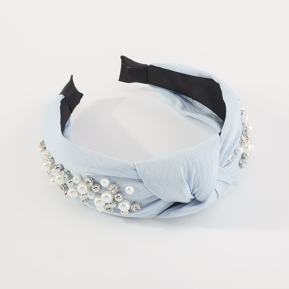 F5876 NEW Color Pearl Rhinestones Wide Topknot Headband