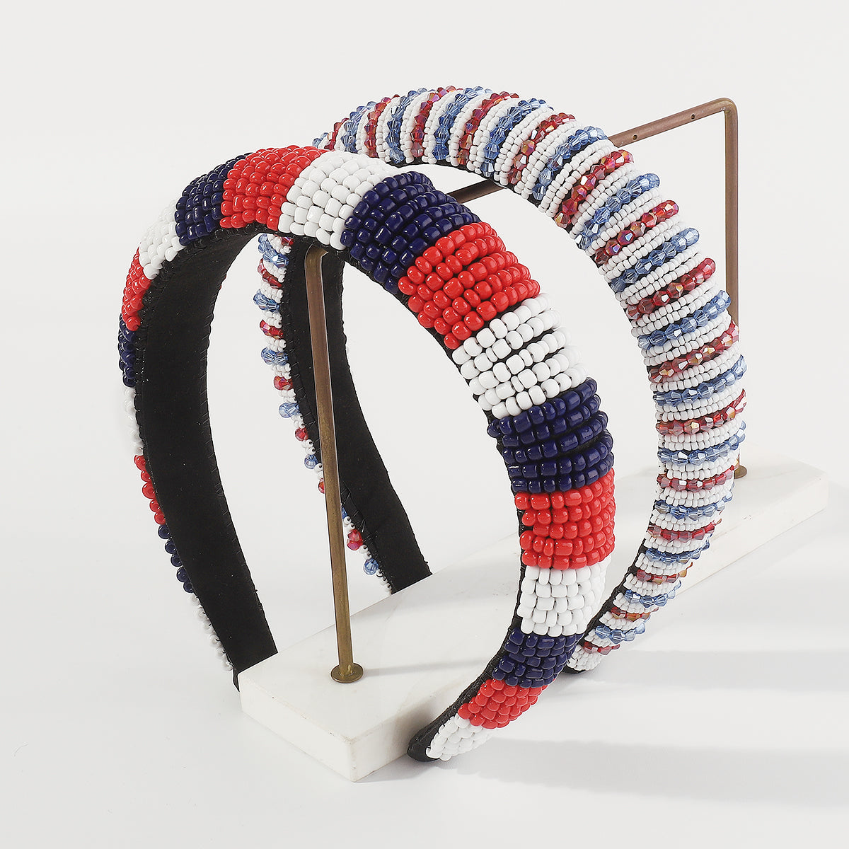 F5926 4th of July Resin Beads Padded Headbands