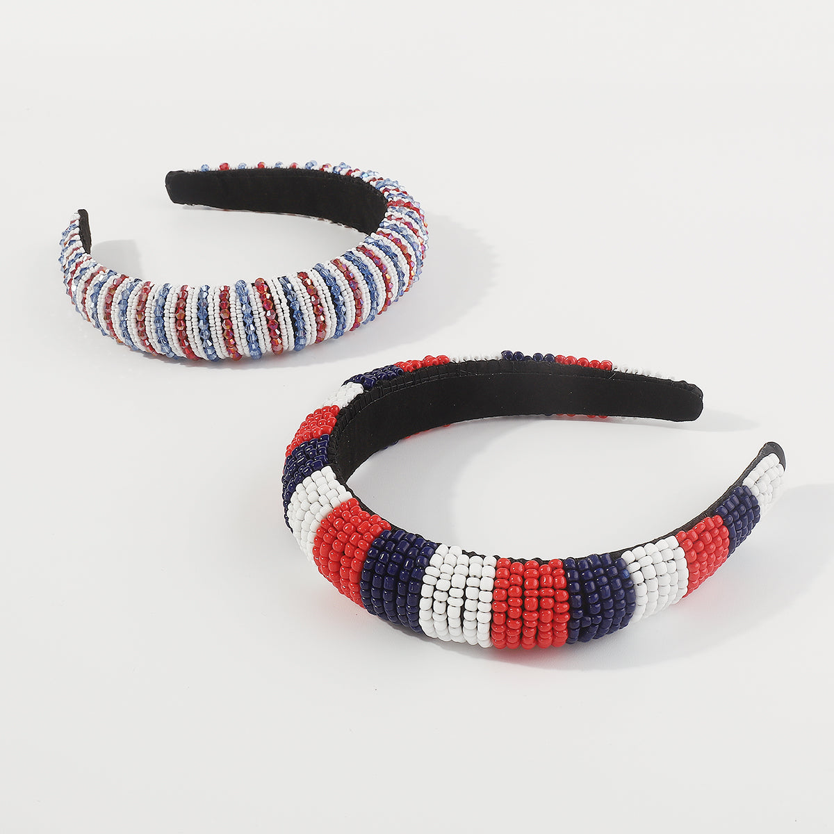 F5926 4th of July Resin Beads Padded Headbands