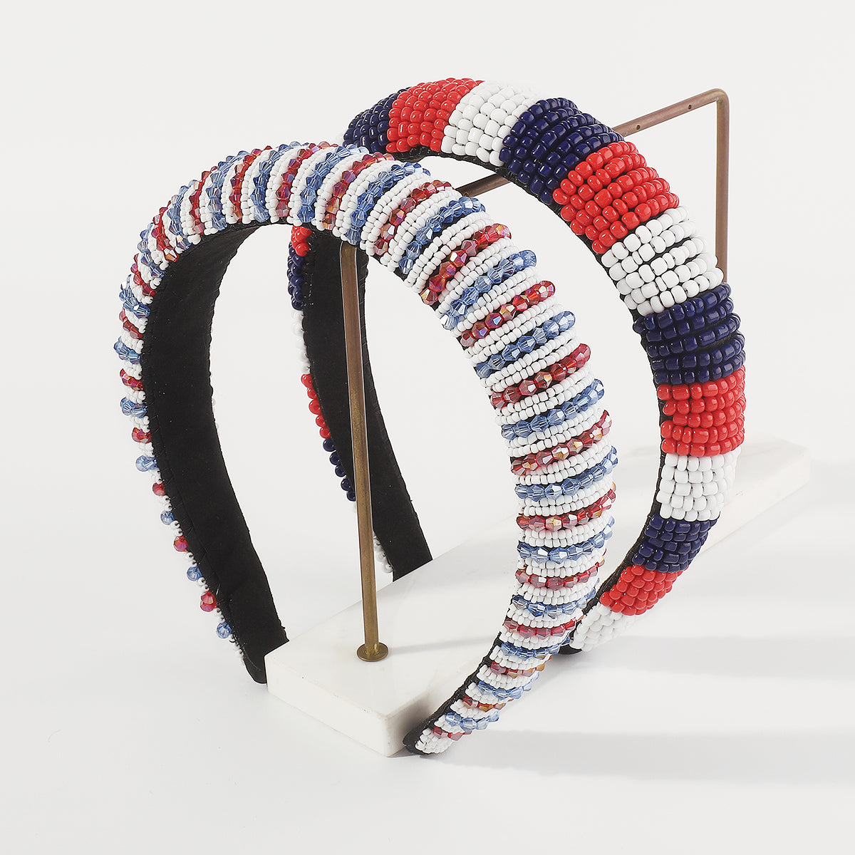 F5926 4th of July Resin Beads Padded Headbands