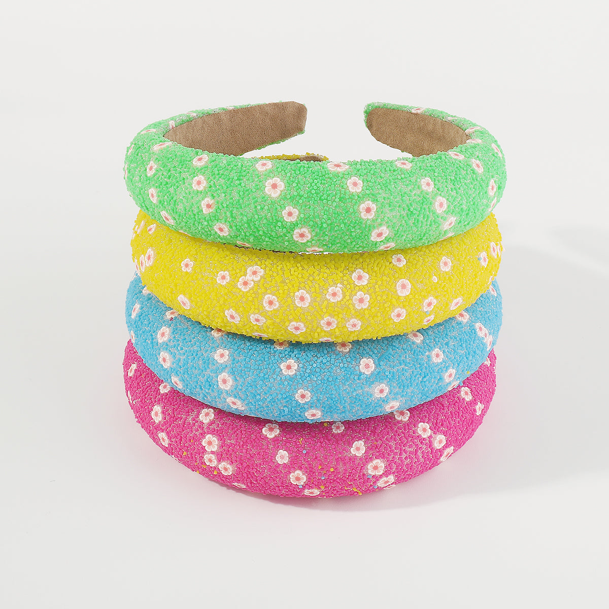 F5929 Cute Flower Candy Color Sponge Padded Headband