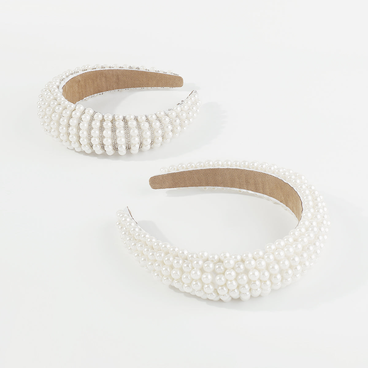 F5935 Full Pearls Padded Bridal Headbands