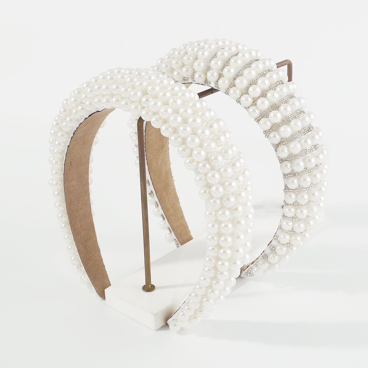 F5935 Full Pearls Padded Bridal Headbands