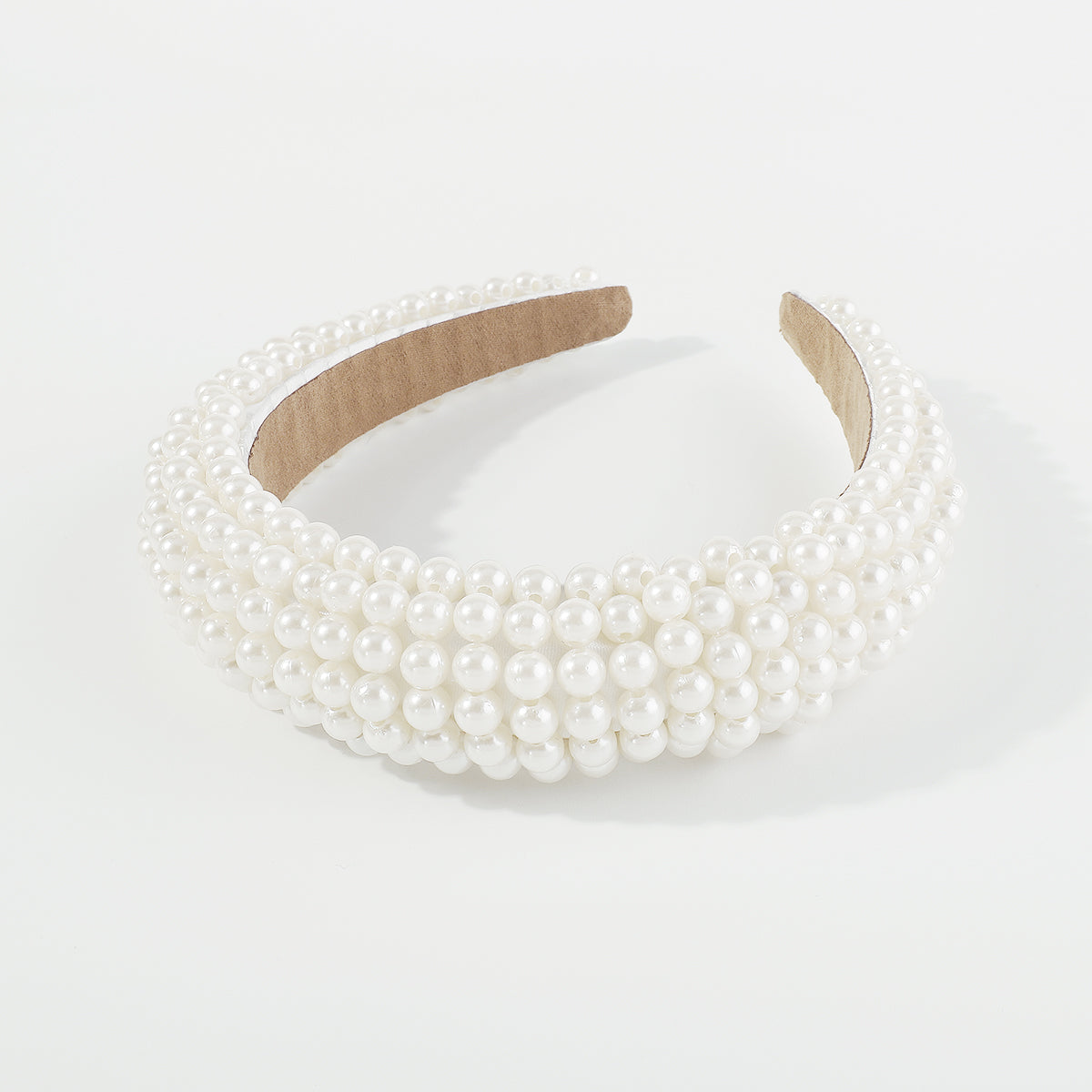 F5935 Full Pearls Padded Bridal Headbands
