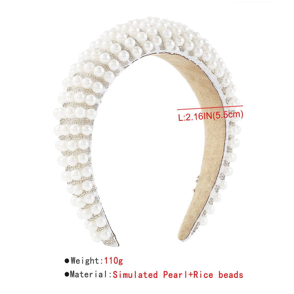 F5936 Luxury Full Pearls Seed Beads Headband