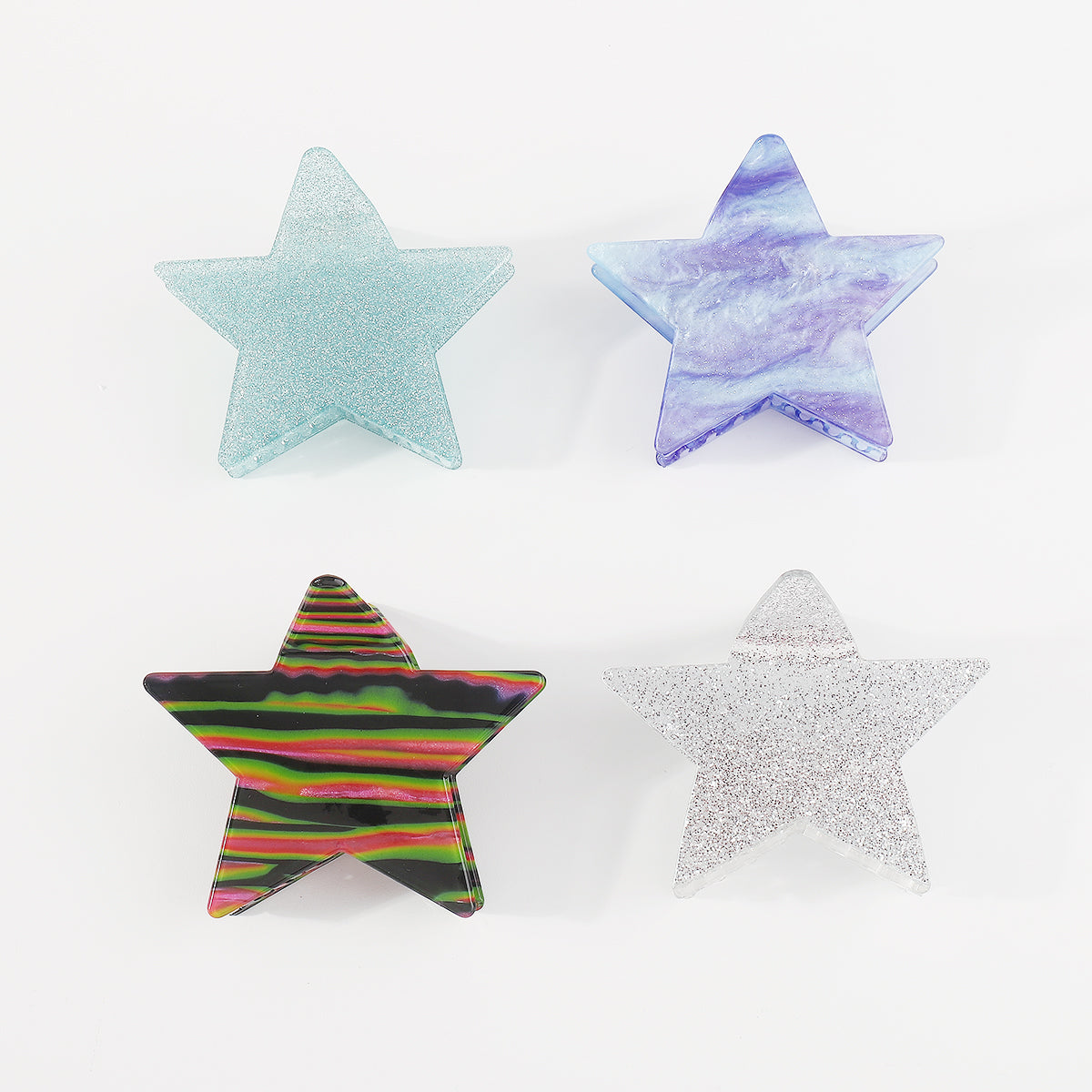 F5956 Larg Shiny Acrylic Star Hair Claw Clips