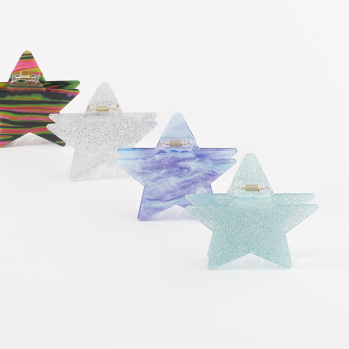 F5956 Larg Shiny Acrylic Star Hair Claw Clips