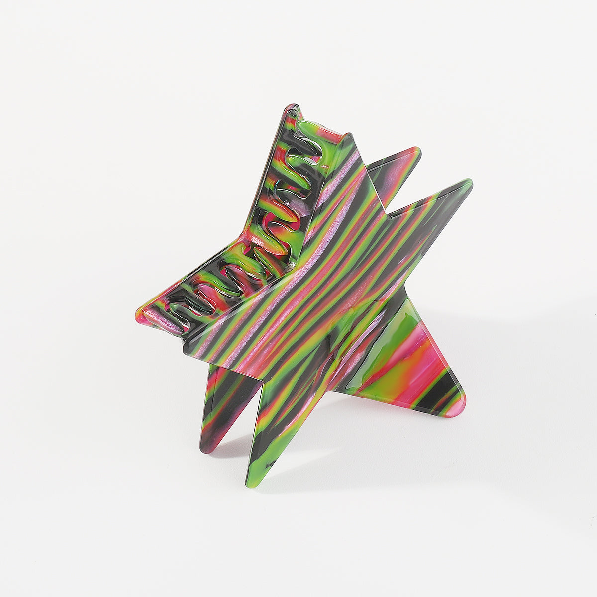 F5956 Larg Shiny Acrylic Star Hair Claw Clips