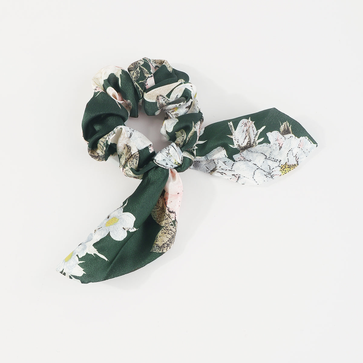 F5961 5 Pcs Floral Bow Ruched Hair Ties Set