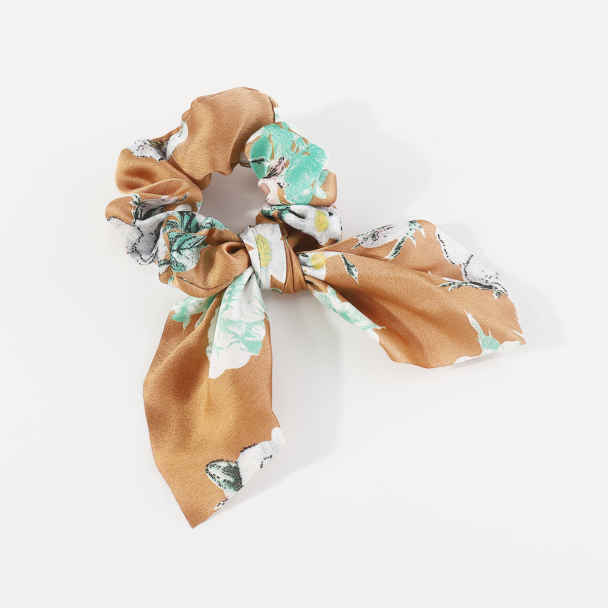 F5961 5 Pcs Floral Bow Ruched Hair Ties Set
