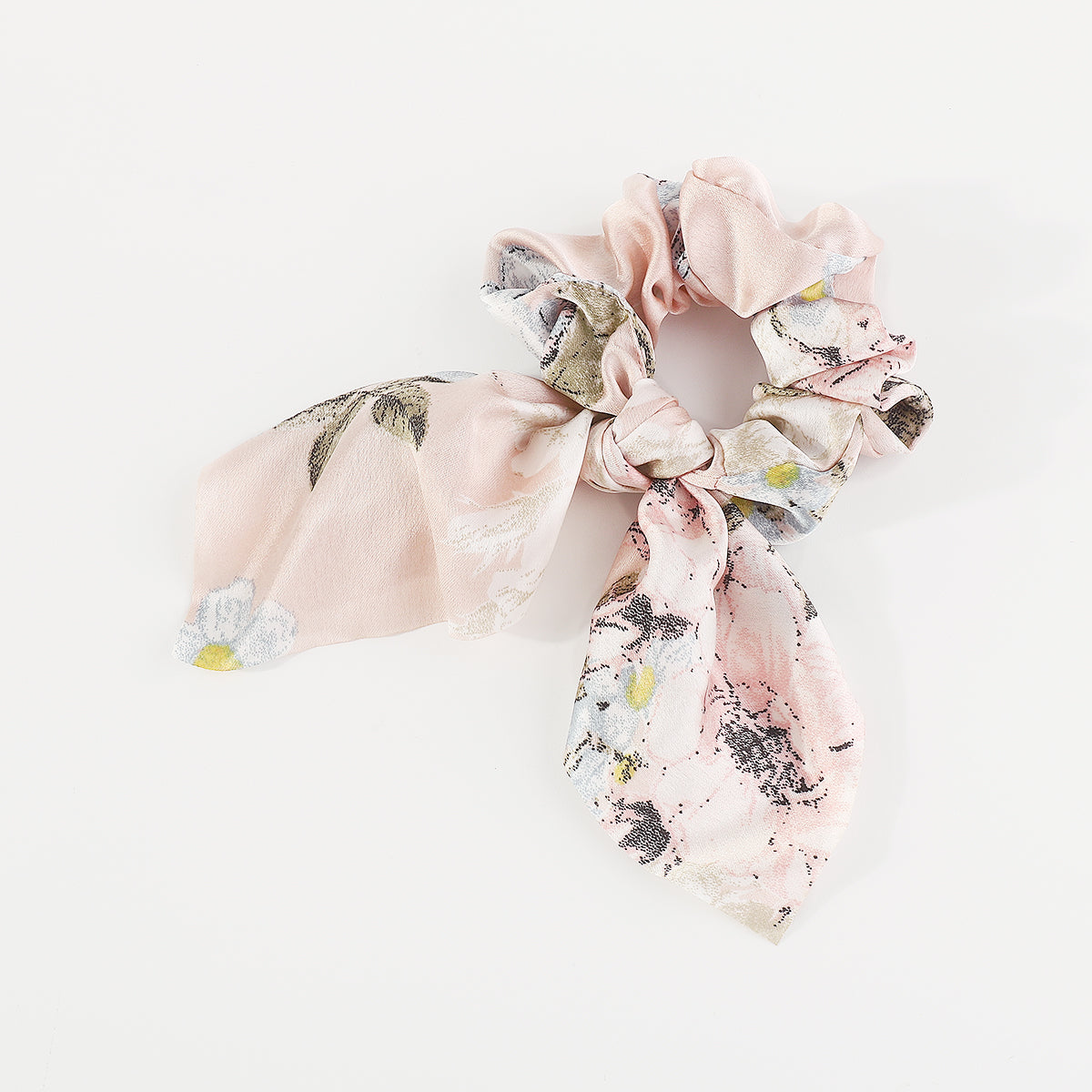 F5961 5 Pcs Floral Bow Ruched Hair Ties Set