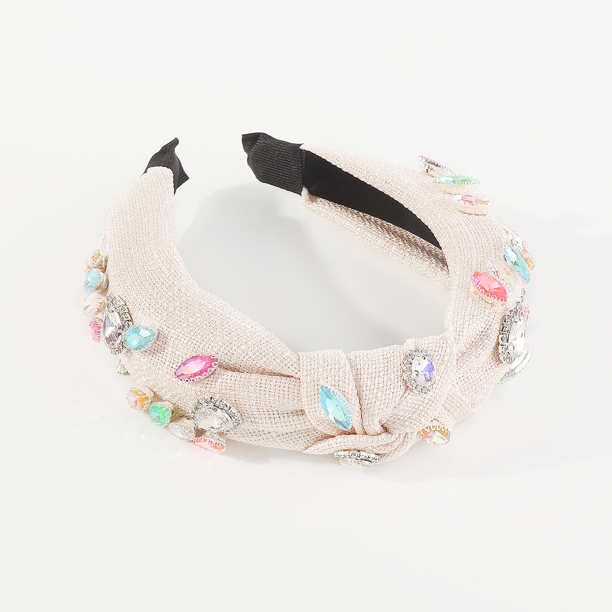 F6113 Linen Candy Crystal Topknot Headband
