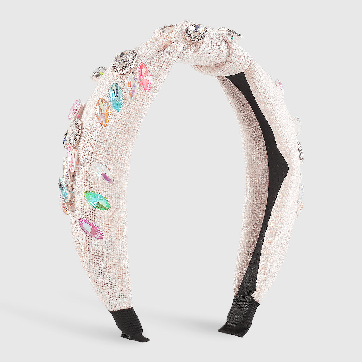 F6113 Linen Candy Crystal Topknot Headband