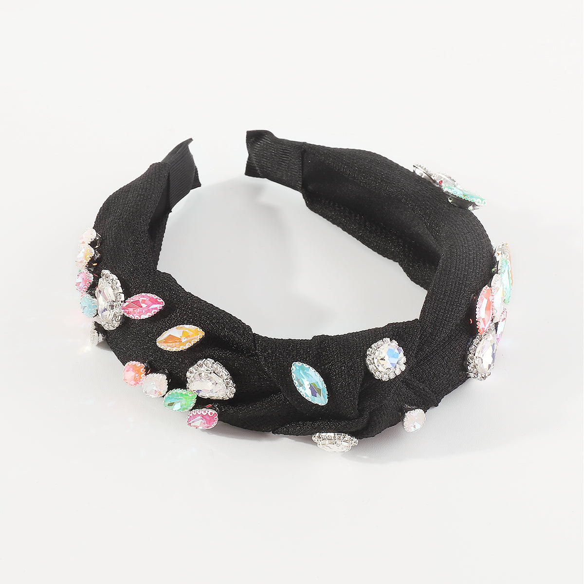 F6113 Linen Candy Crystal Topknot Headband