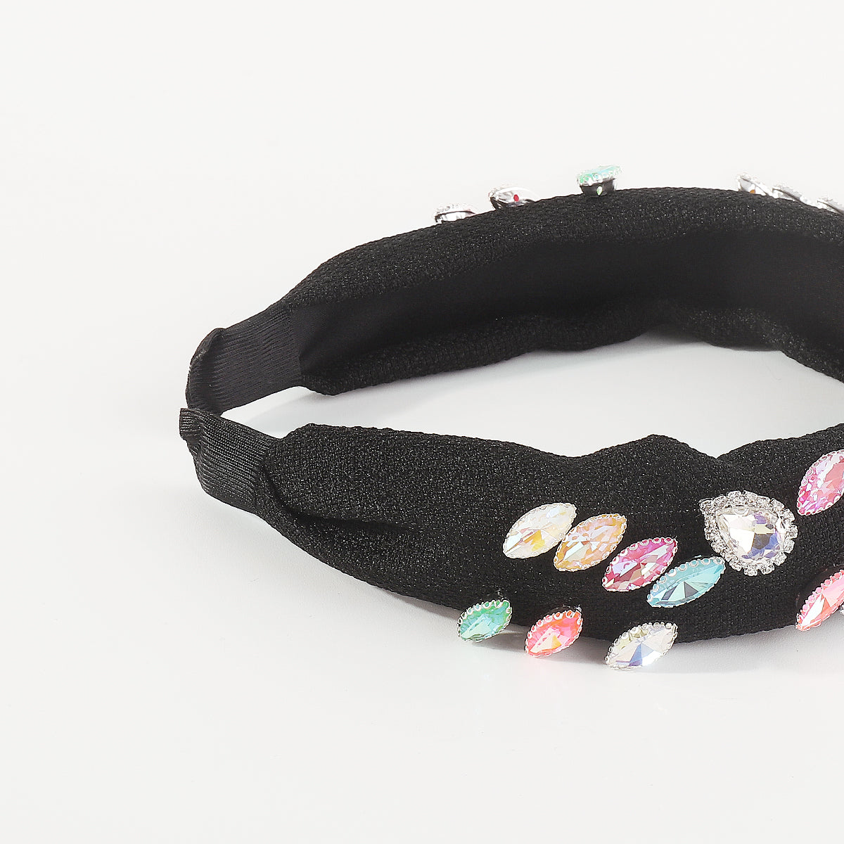 F6113 Linen Candy Crystal Topknot Headband