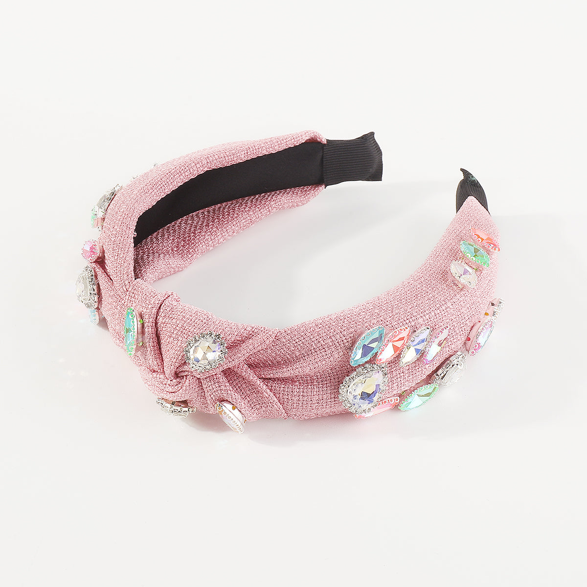 F6113 Linen Candy Crystal Topknot Headband