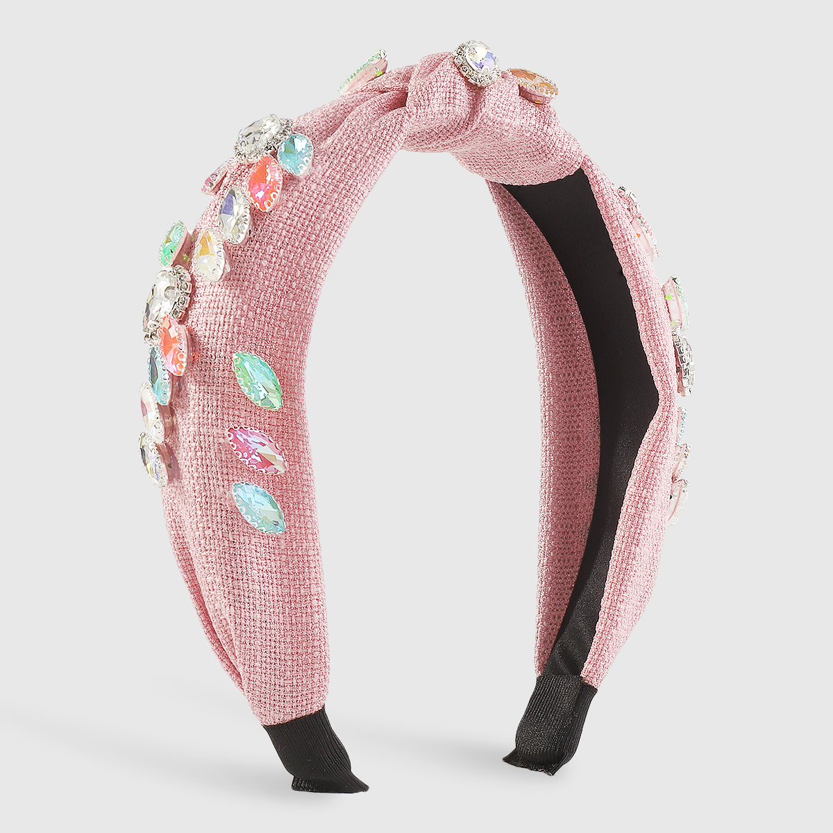 F6113 Linen Candy Crystal Topknot Headband