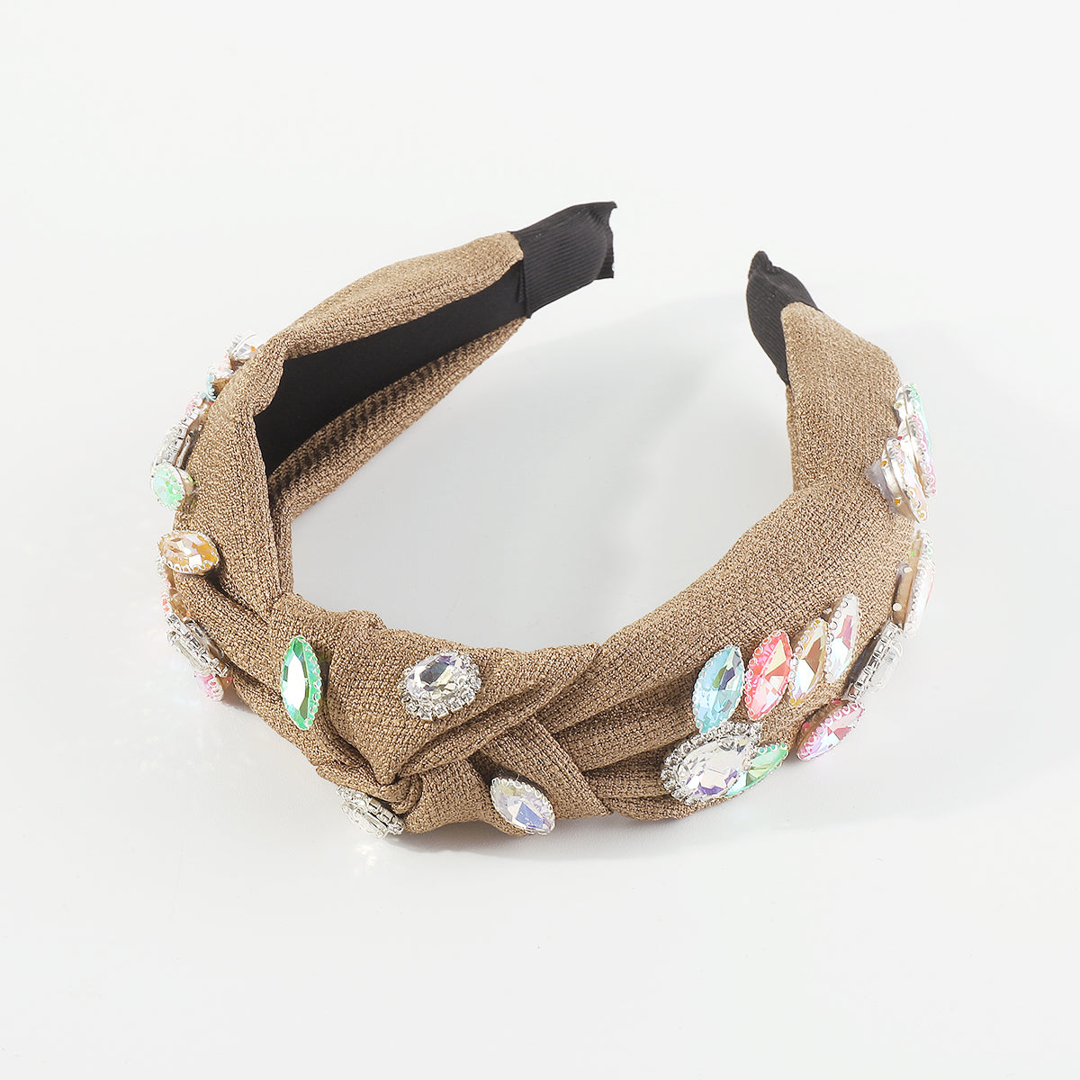 F6113 Linen Candy Crystal Topknot Headband