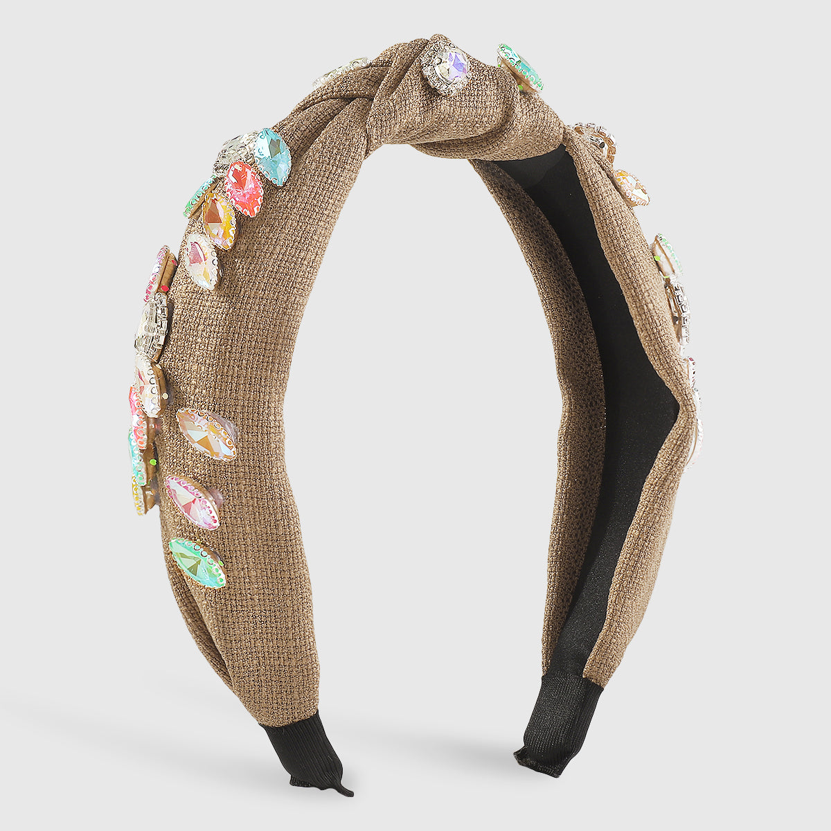 F6113 Linen Candy Crystal Topknot Headband