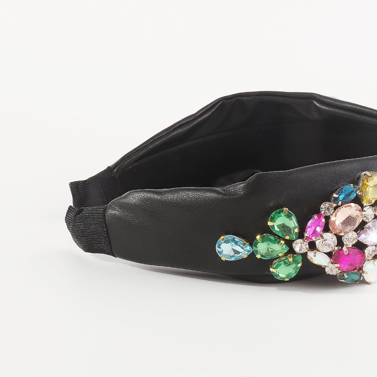 F6123 Vegan Leather w/Rhinestone Knotted Headband