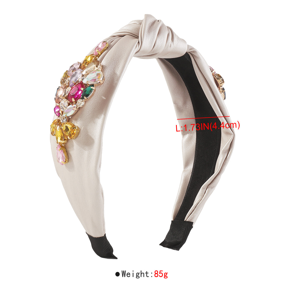 F6123 Vegan Leather w/Rhinestone Knotted Headband