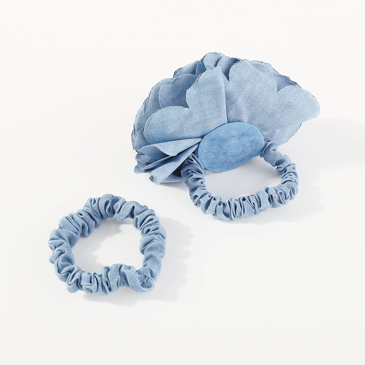 F6146 2pcs Rose Flower Elastic Hair Ties Set