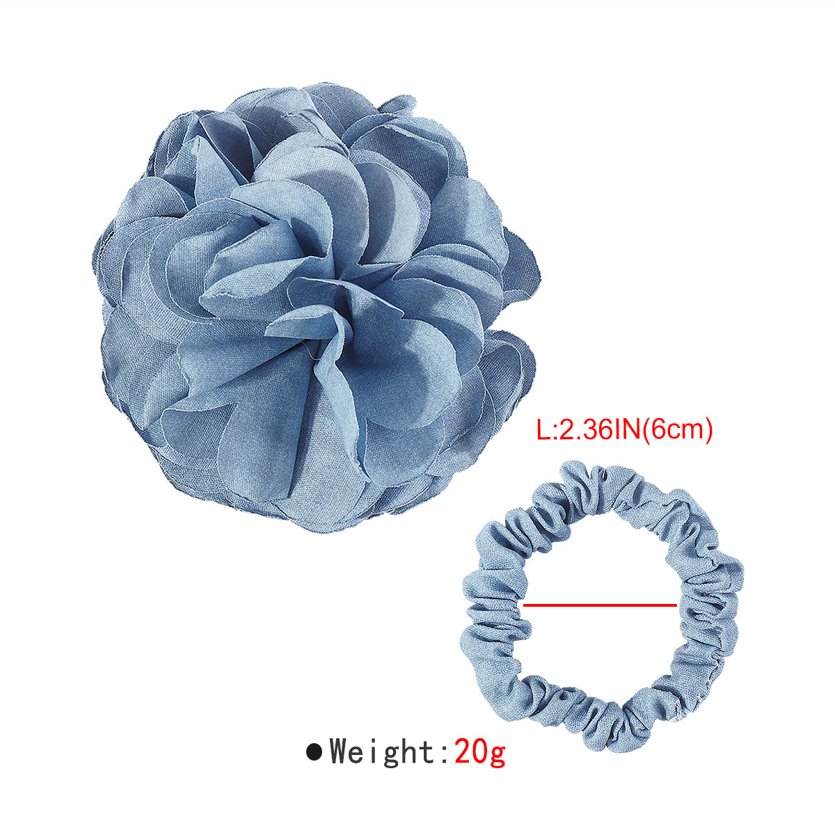 F6146 2pcs Rose Flower Elastic Hair Ties Set