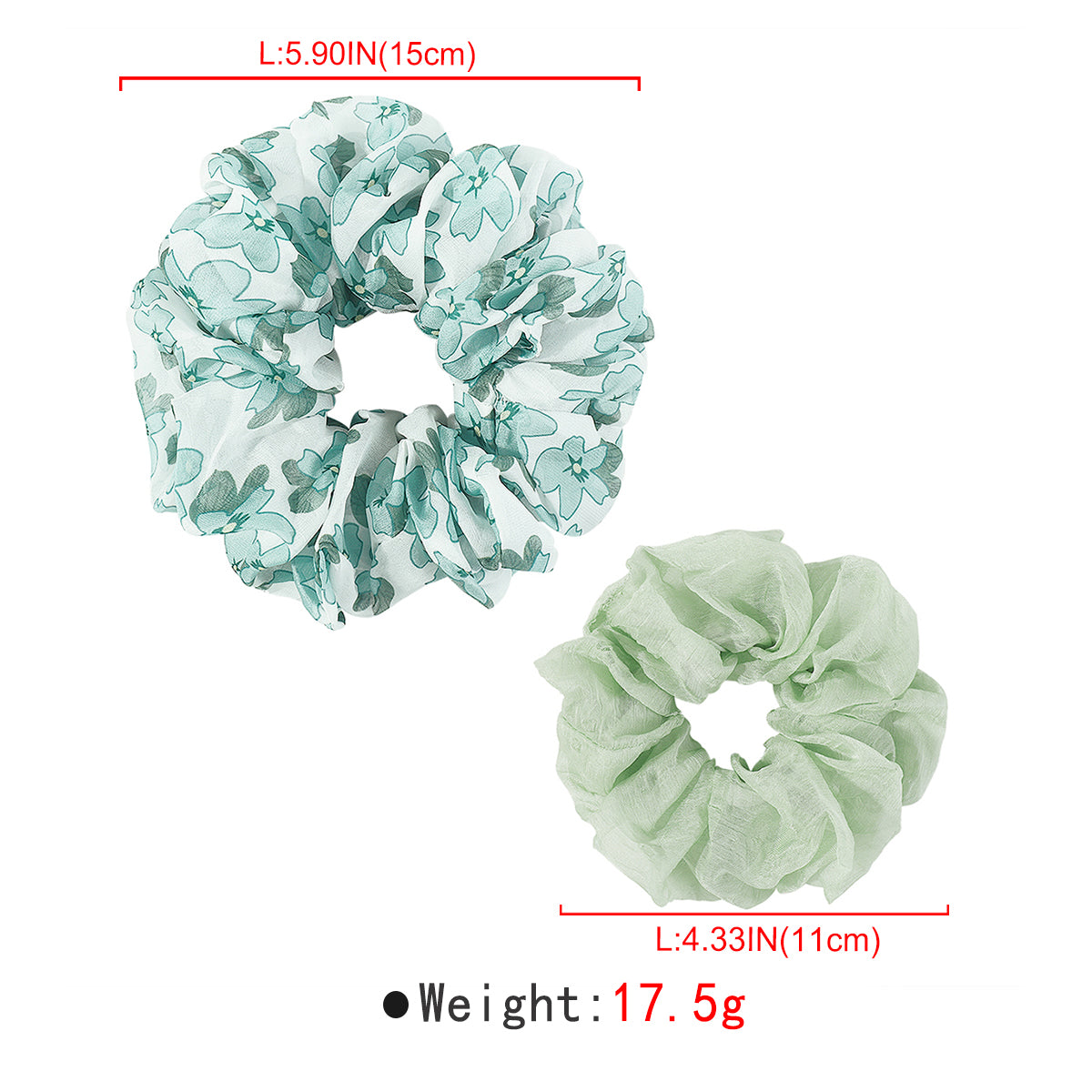 F6158 2 pcs Cherry Flower Elastic Hair Ties Set
