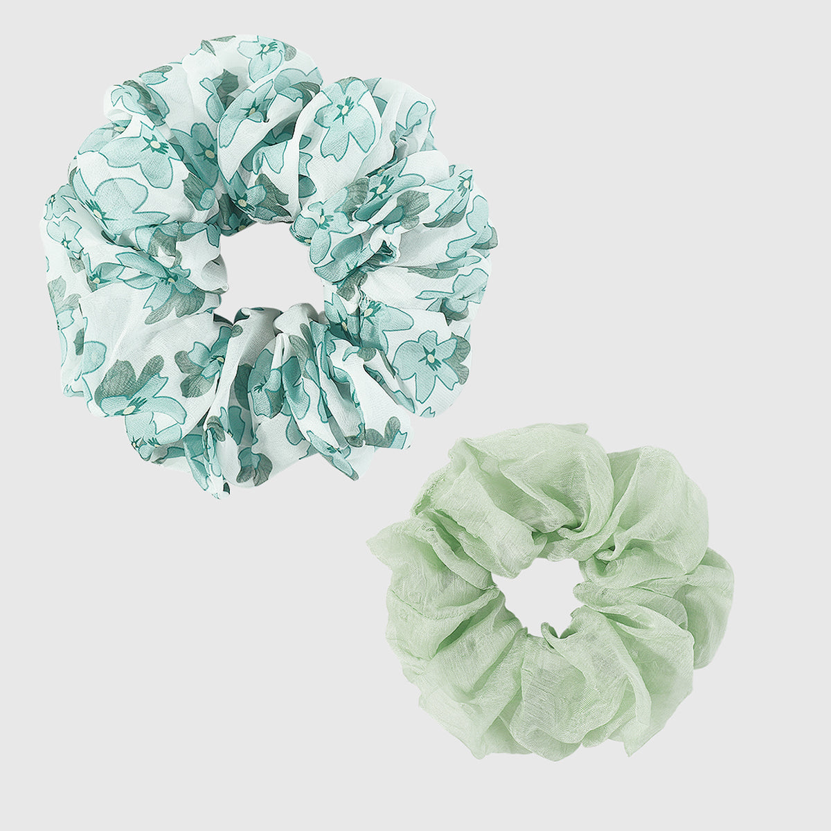 F6158 2 pcs Cherry Flower Elastic Hair Ties Set