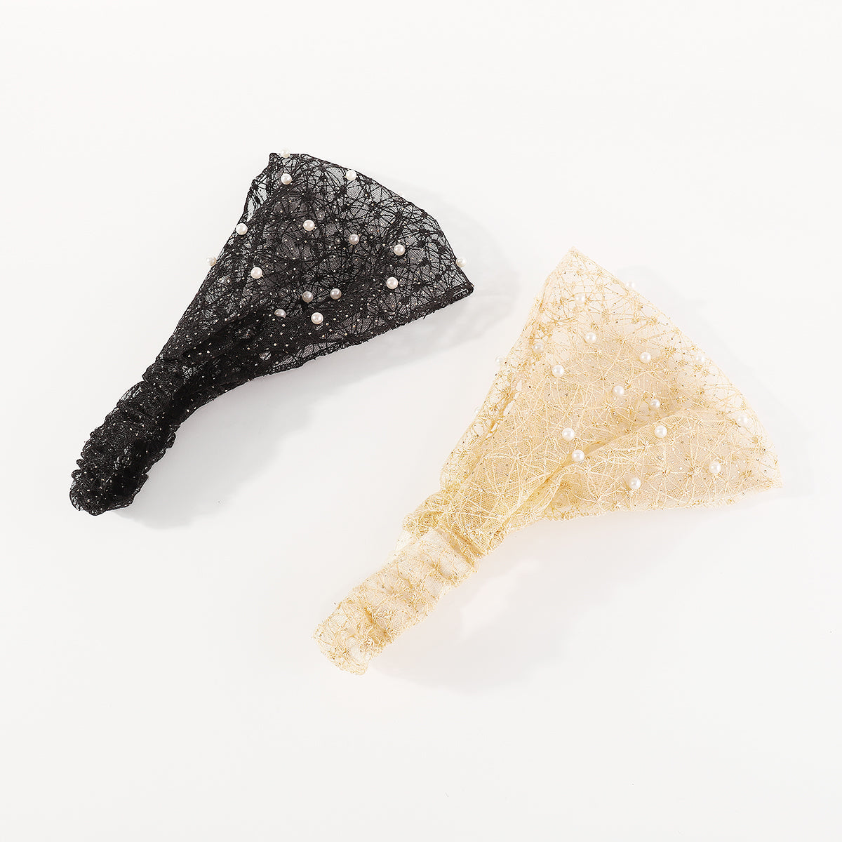 F6179 Mesh w/Pearl Hair Cover Binding Headbands