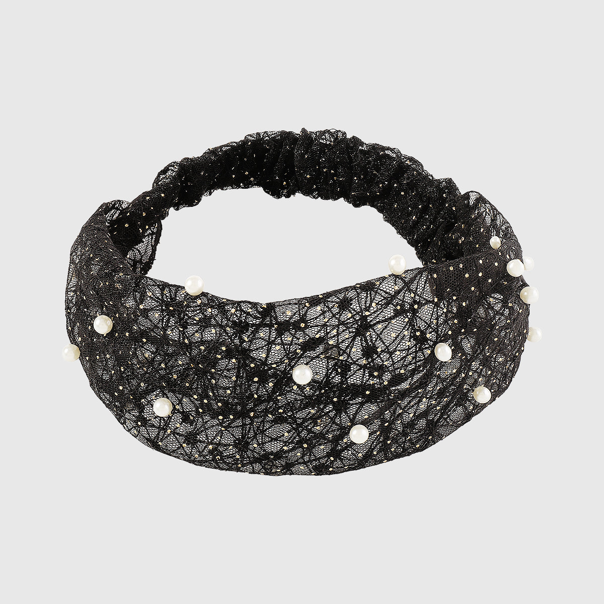 F6179 Mesh w/Pearl Hair Cover Binding Headbands