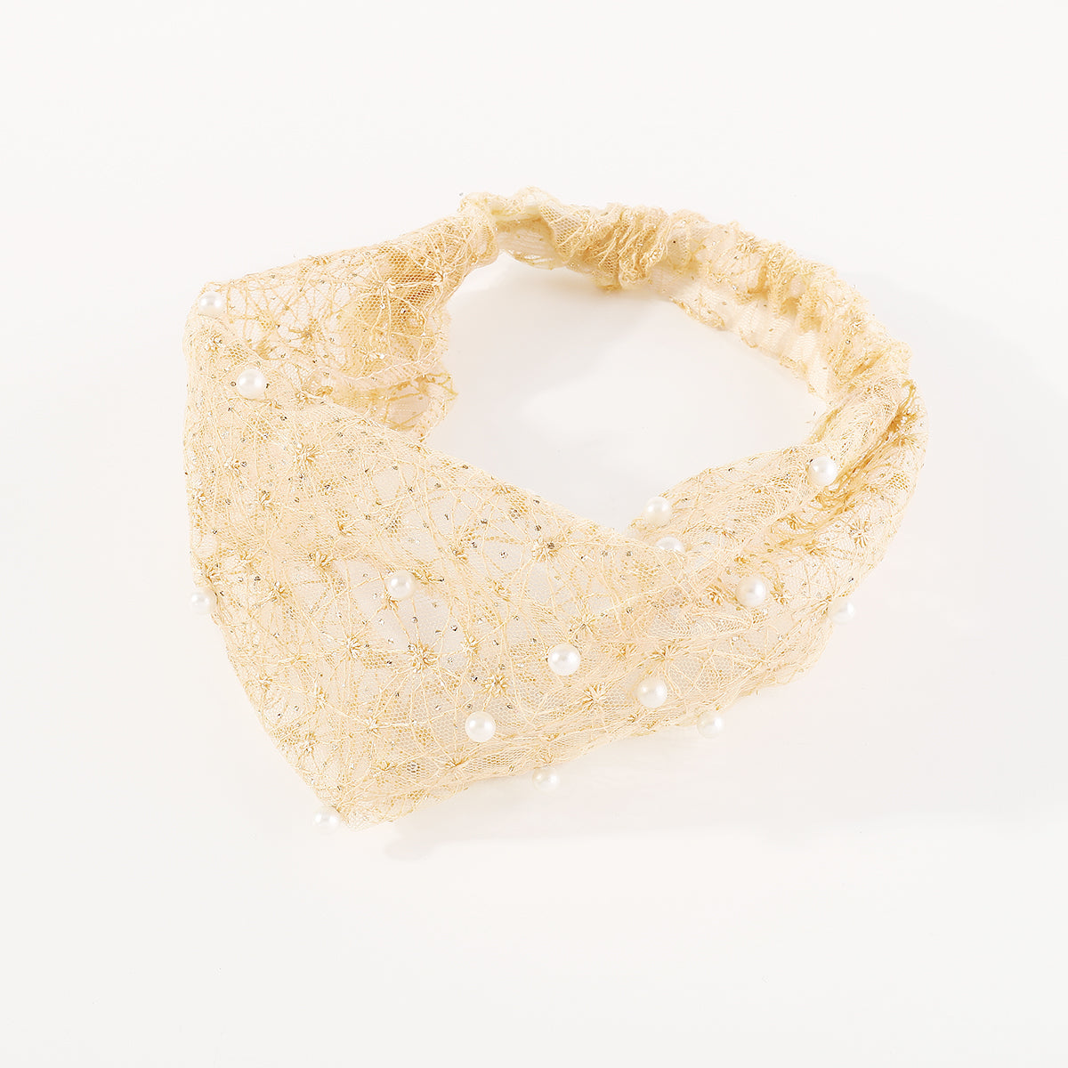 F6179 Mesh w/Pearl Hair Cover Binding Headbands