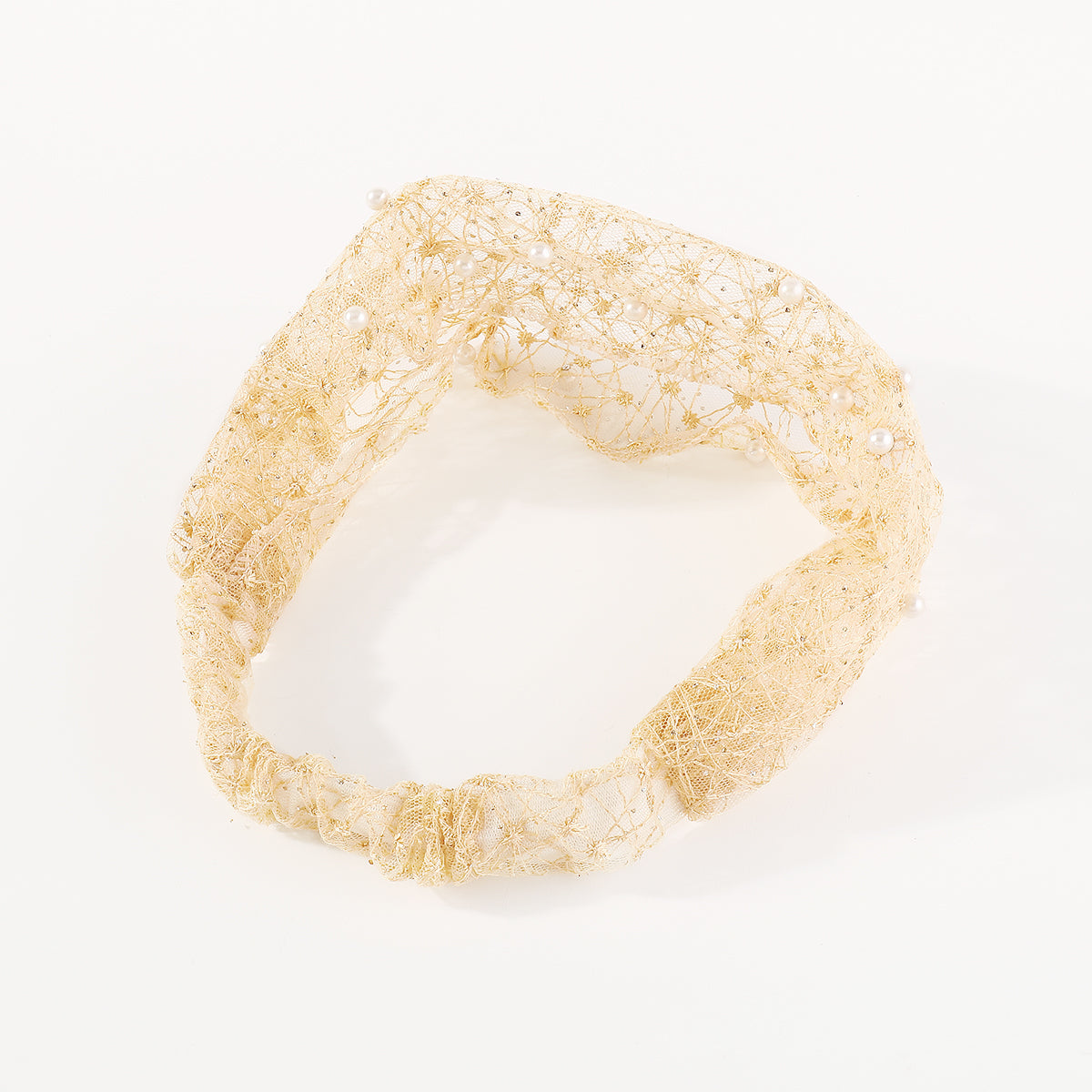 F6179 Mesh w/Pearl Hair Cover Binding Headbands