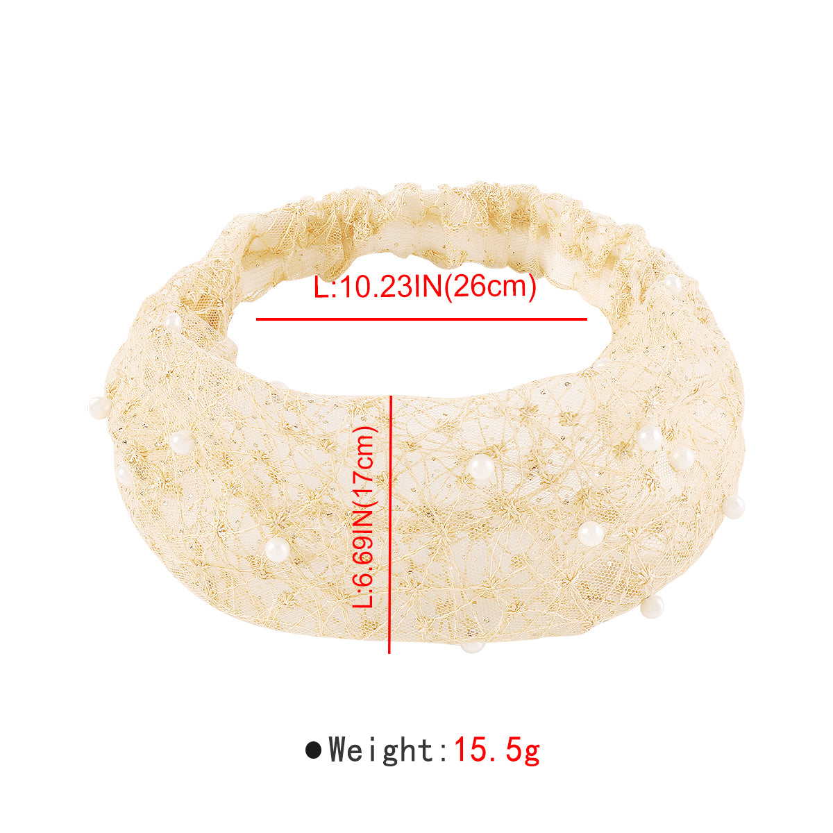 F6179 Mesh w/Pearl Hair Cover Binding Headbands