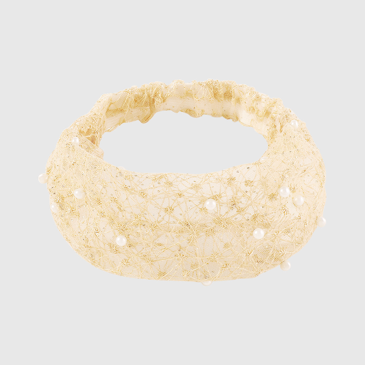 F6179 Mesh w/Pearl Hair Cover Binding Headbands