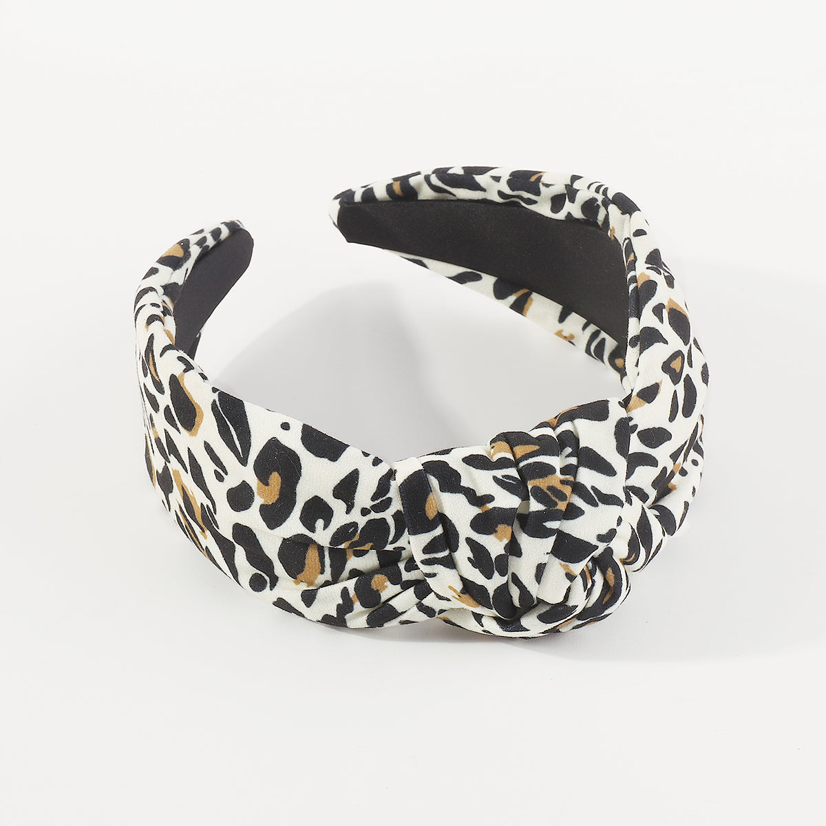 F6182 Flannel Leopard Print Topknot Headbands