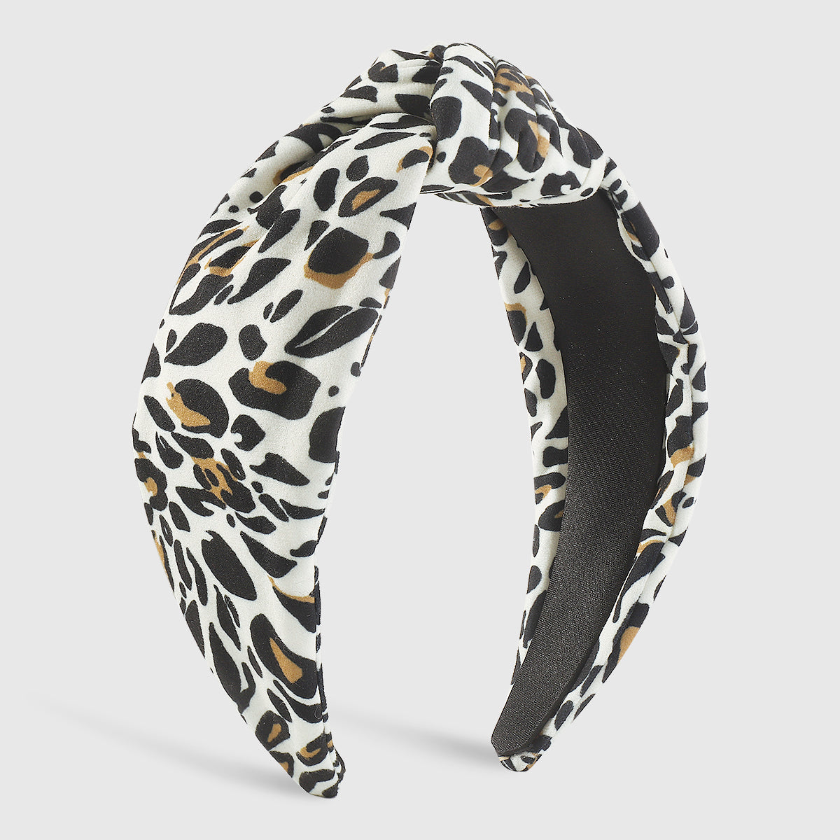 F6182 Flannel Leopard Print Topknot Headbands