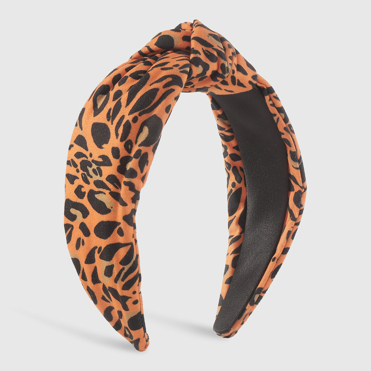F6182 Flannel Leopard Print Topknot Headbands