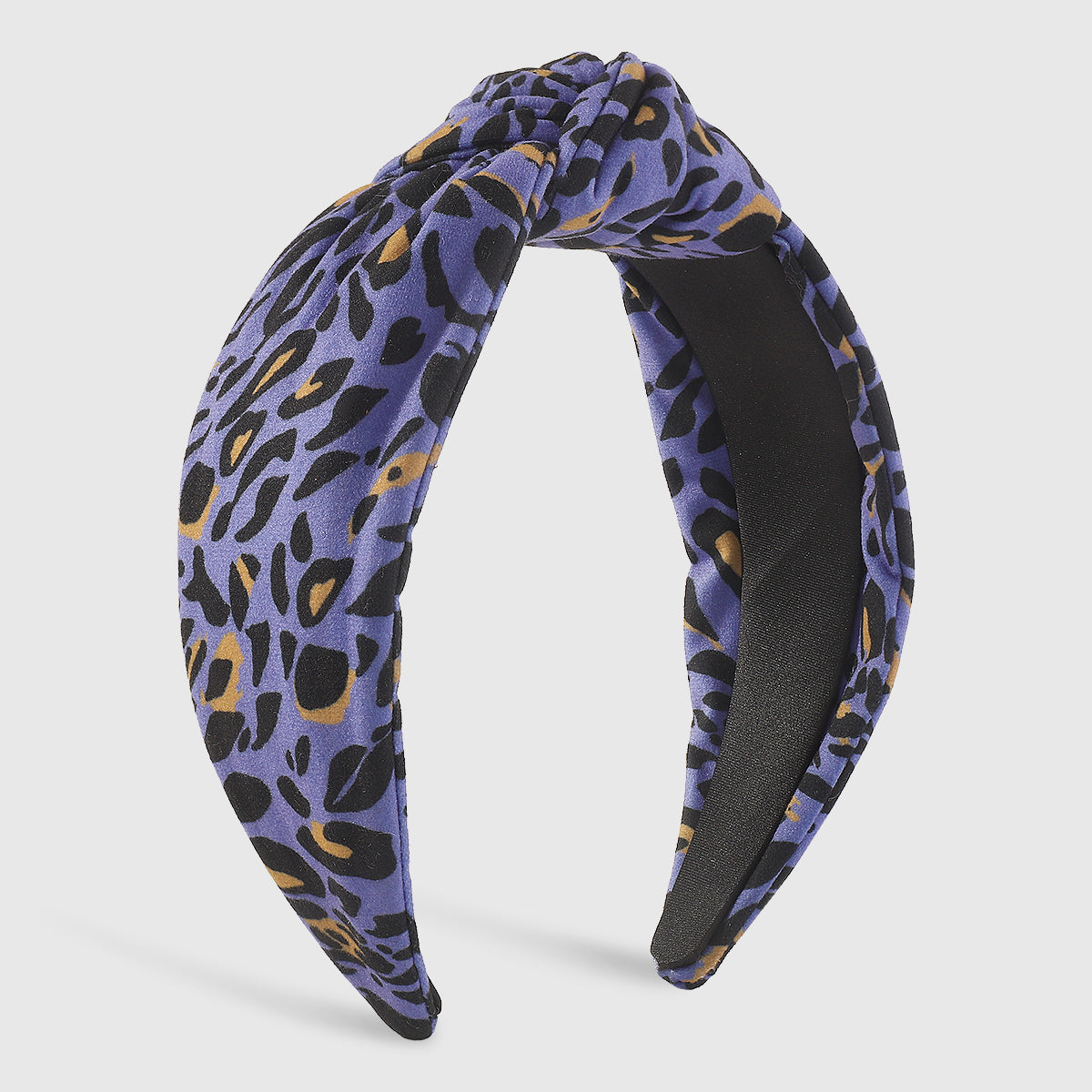 F6182 Flannel Leopard Print Topknot Headbands