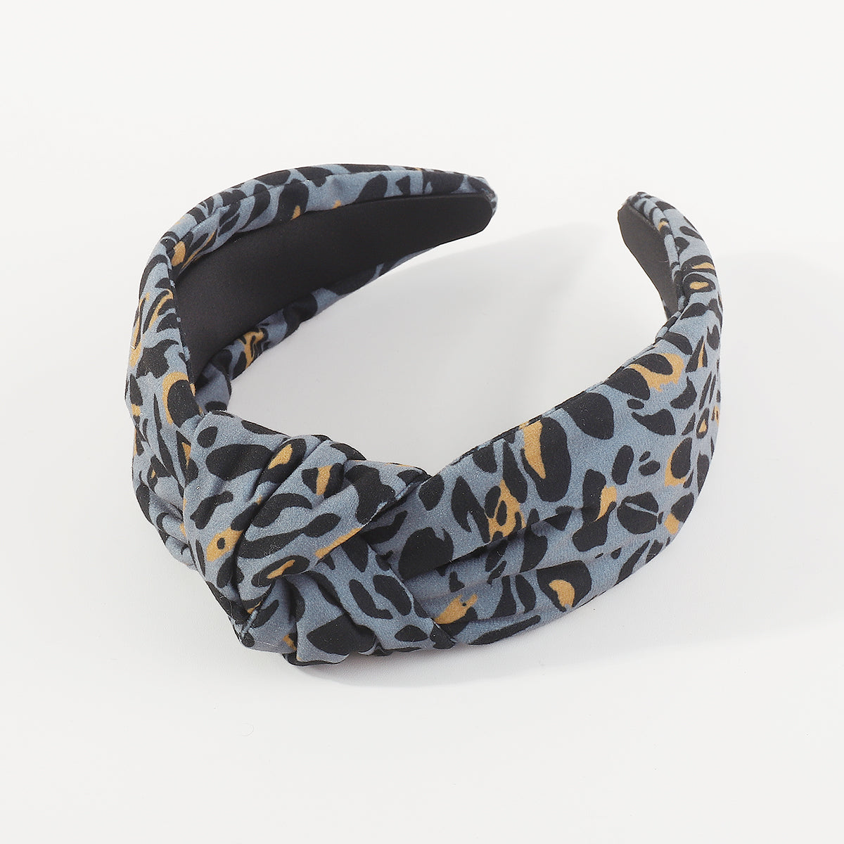 F6182 Flannel Leopard Print Topknot Headbands