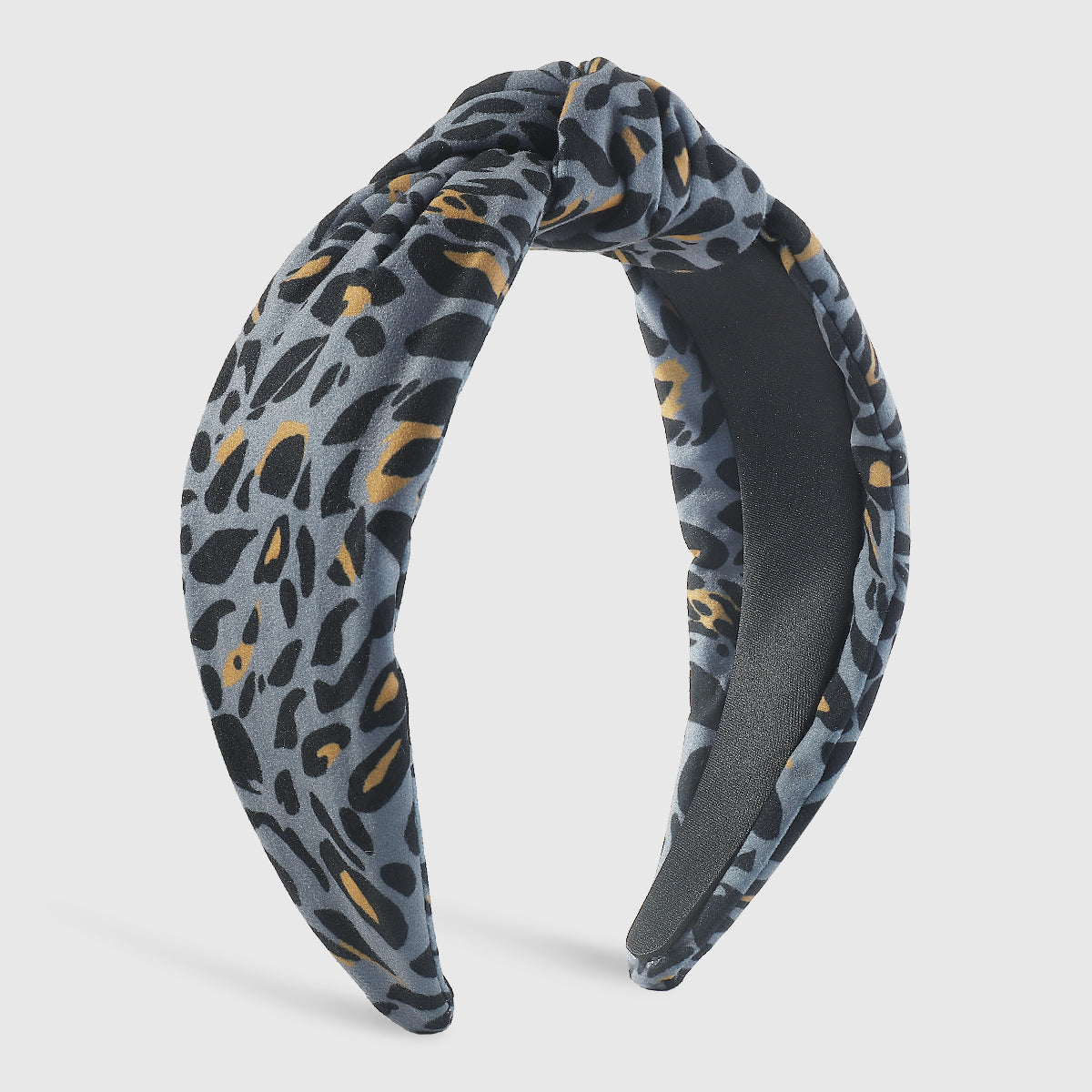 F6182 Flannel Leopard Print Topknot Headbands